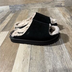 UGG BLACK CLASSIC SHEEPSKIN GREENPORT SLIDE SLIPPERS SHOES WOMEN SIZE US 6